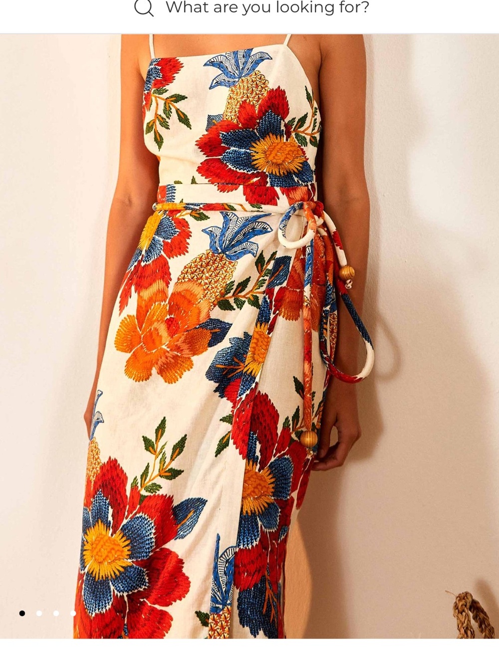 FARM RIO pineapple flowers midi dress - Picture 4 of 7
